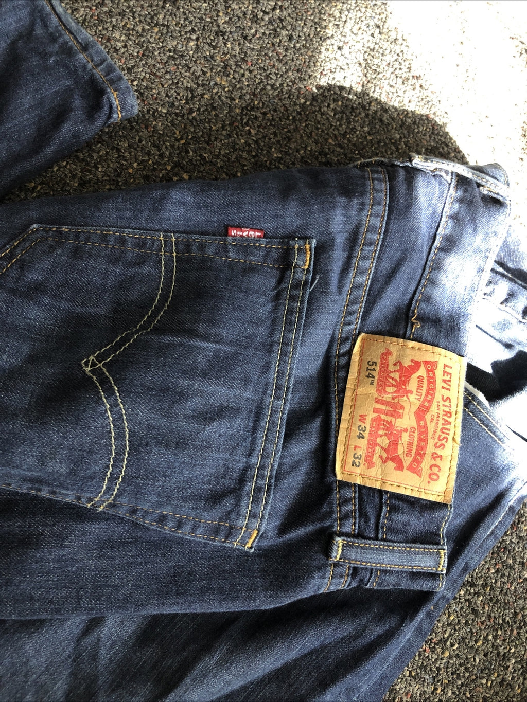 Levis Straus 514 Blue Jeans Size 34x324