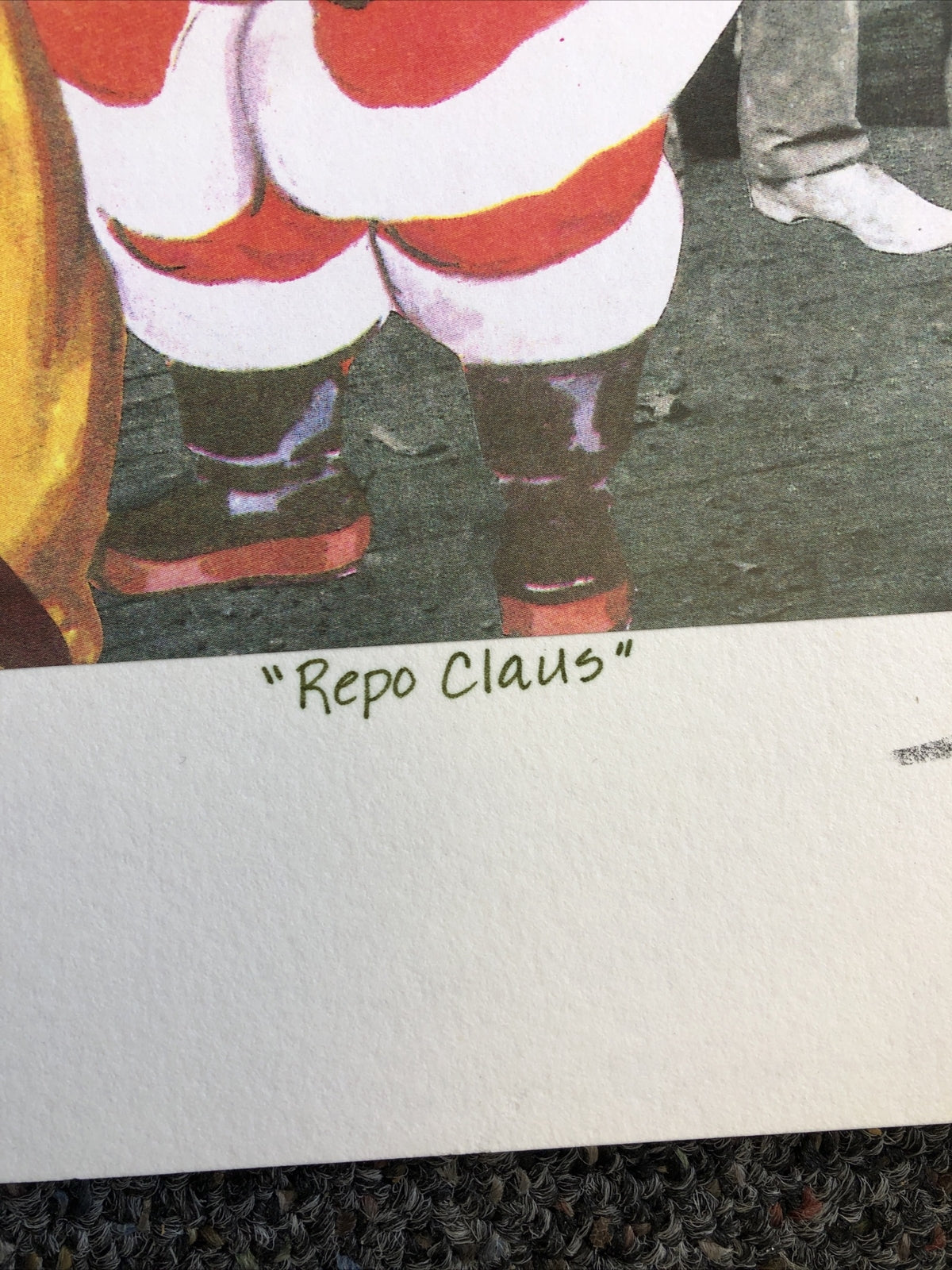 1993 Artist BARRY KITE Signed Art Print “Repo Claus” Pop Art 14”x11”2