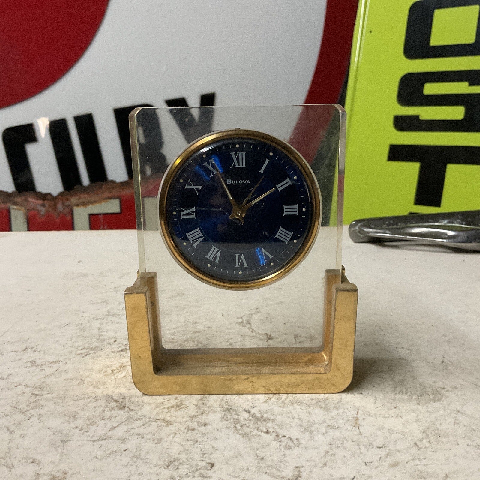 BULOVA CONTEMPORARY STYLE QUARTZ MANTEL/ TABLE CLOCK NOT TESTED!!!0