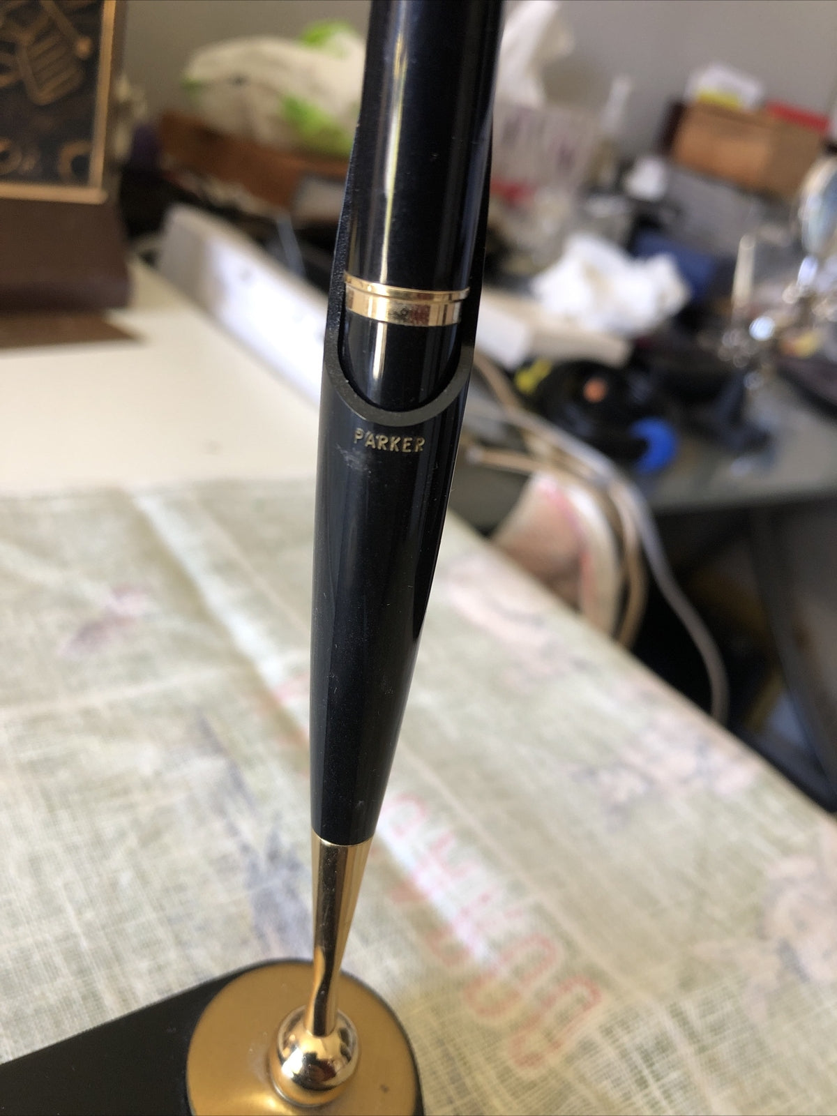 Vintage 1970 NASA Desktop Fountain Parker Pen Display Lewis Research Center Ohio6