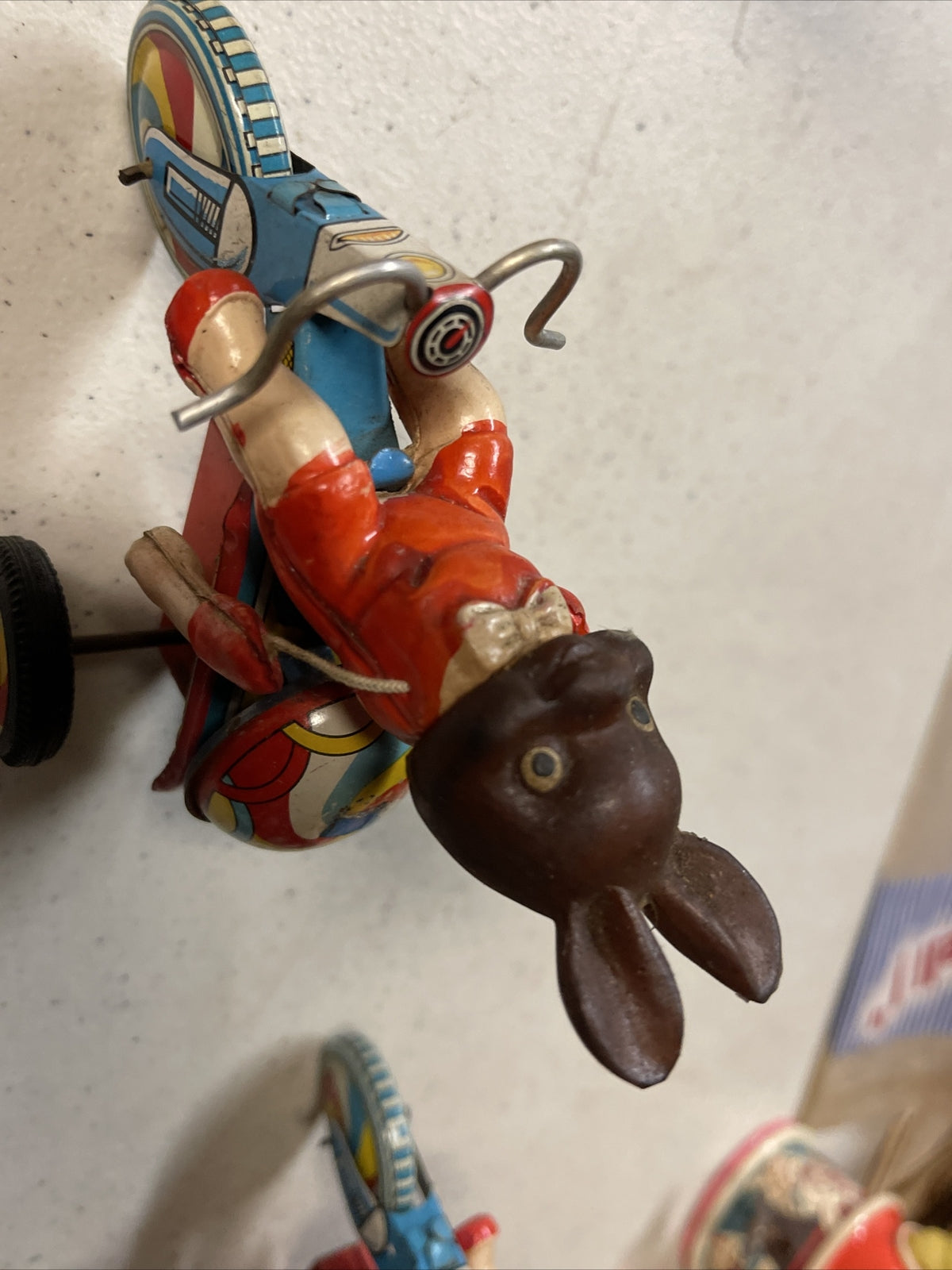Vintage Tin Toy Lot Of 4  1960s Kanto Litho Wind Up  Rabbit Santa5