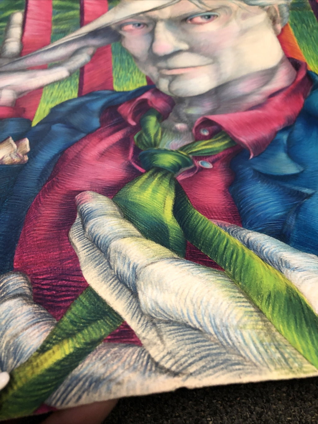 Vintage 1982 Original Art Vibrant Pastel By Tim Echols SIGNED Surrealism 30”x22”6