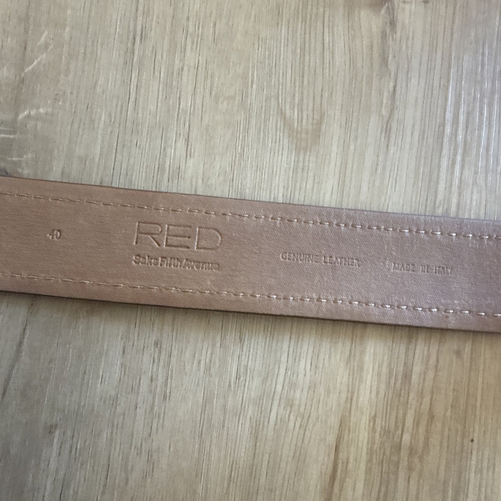RED Saks Fifth Avenue Leather Belt Size 40 Classic Casual Designer Made In Italy2