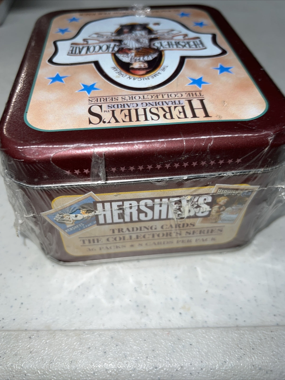 Vintage 1995 Hersheys Trading Cards The collector's Series  Tin Can  & 36 Packs3