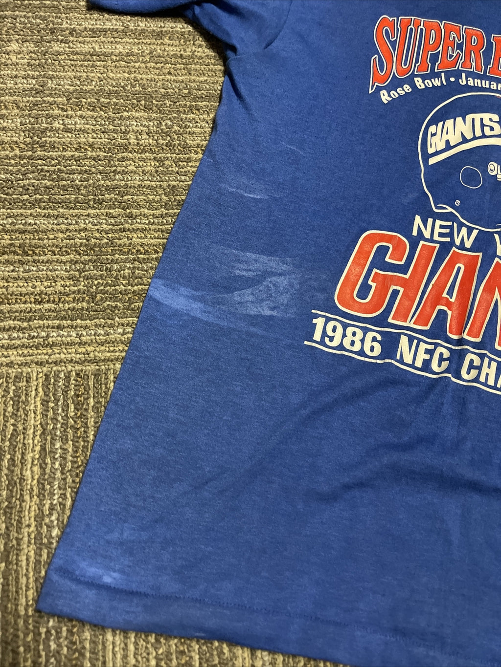 Vintage New York Giants 1986 NFC Champs Super Bowl XXI Single Stitch Shirt Large4