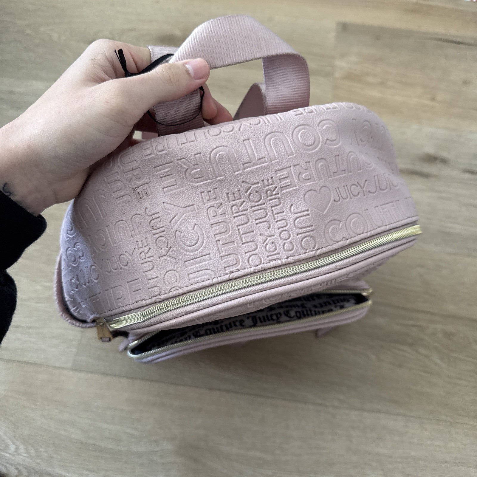 Juicy Couture Pink and Gold Word Search Backpack3