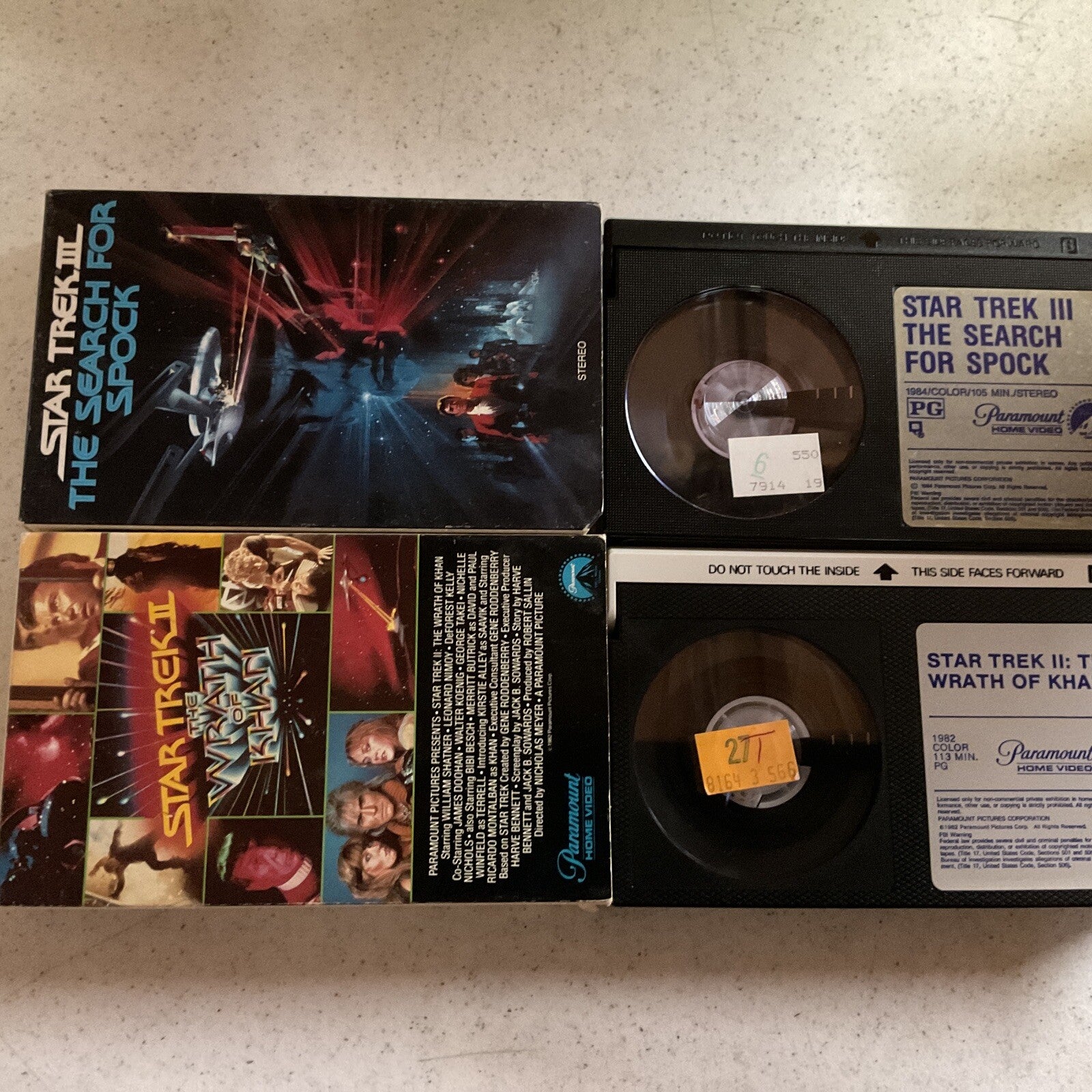 Star Trek 2 The Wrath Of Khan And 3 Search For Spock Betamax BETA tape 1982 Lot1