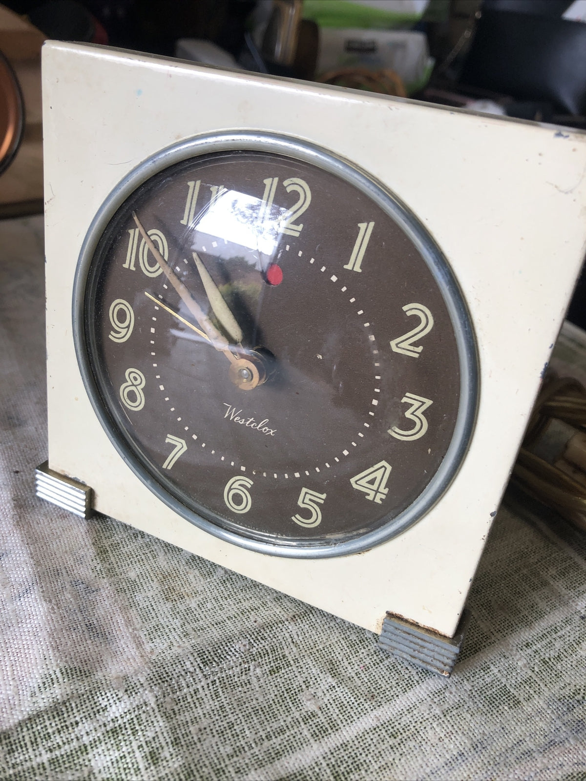 Vintage Westclox Logan Metal Electric Alarm Clock 1948 WORKS1