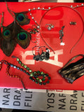 New Year Rock Star Jewelry Lot Earrings Necklaces Ring Cat Headband: Emerald0