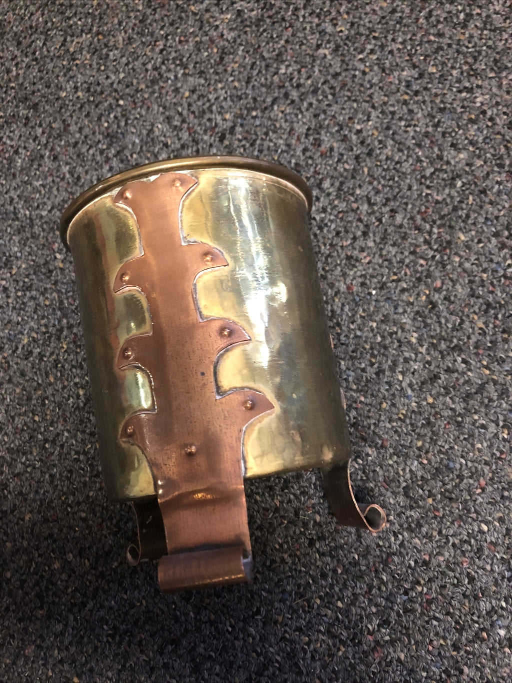 Vintage Hand Hammered Brass Copper Pot Urn Planter 5.5”x4.5”1