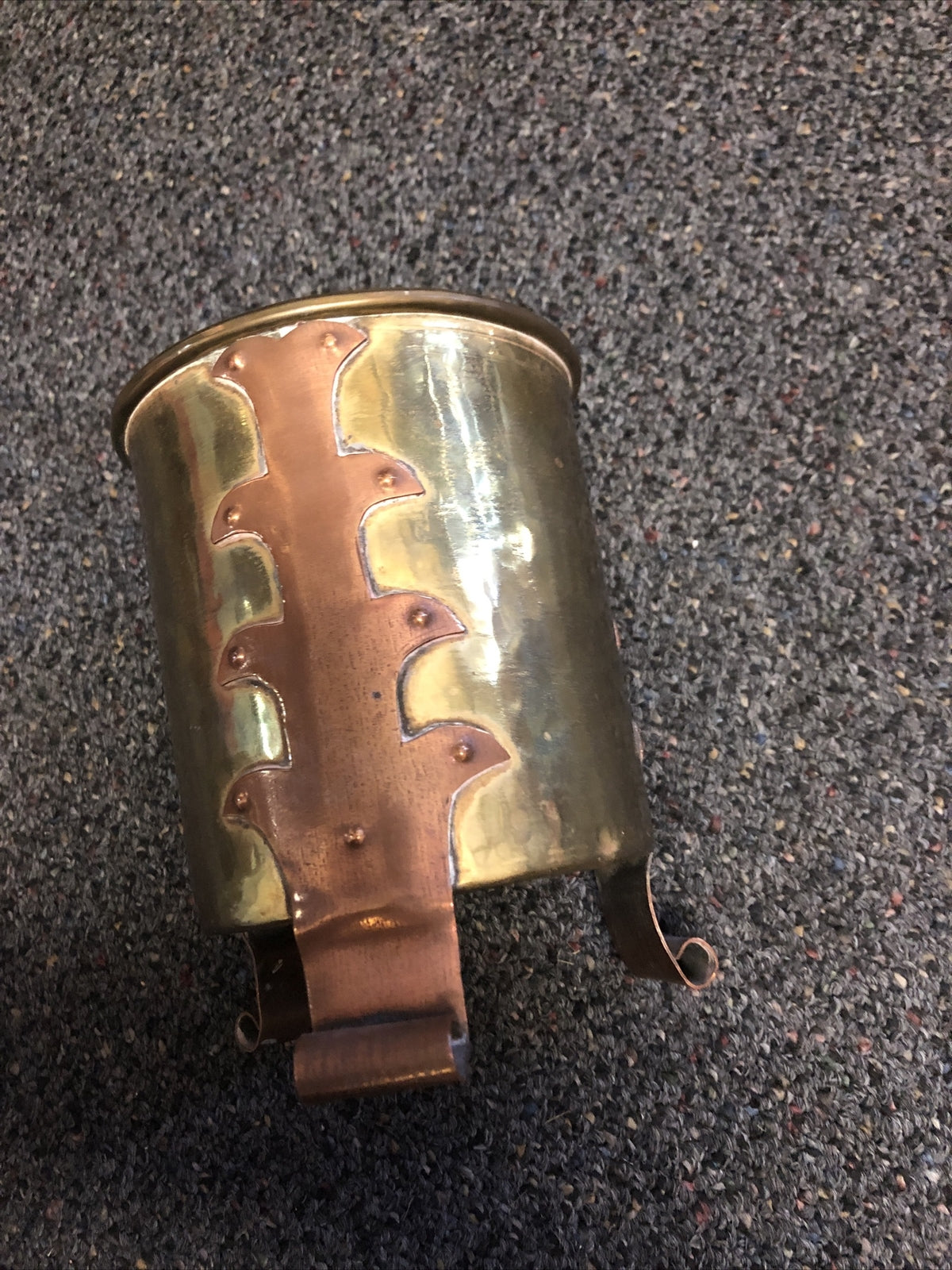 Vintage Hand Hammered Brass Copper Pot Urn Planter 5.5”x4.5”1