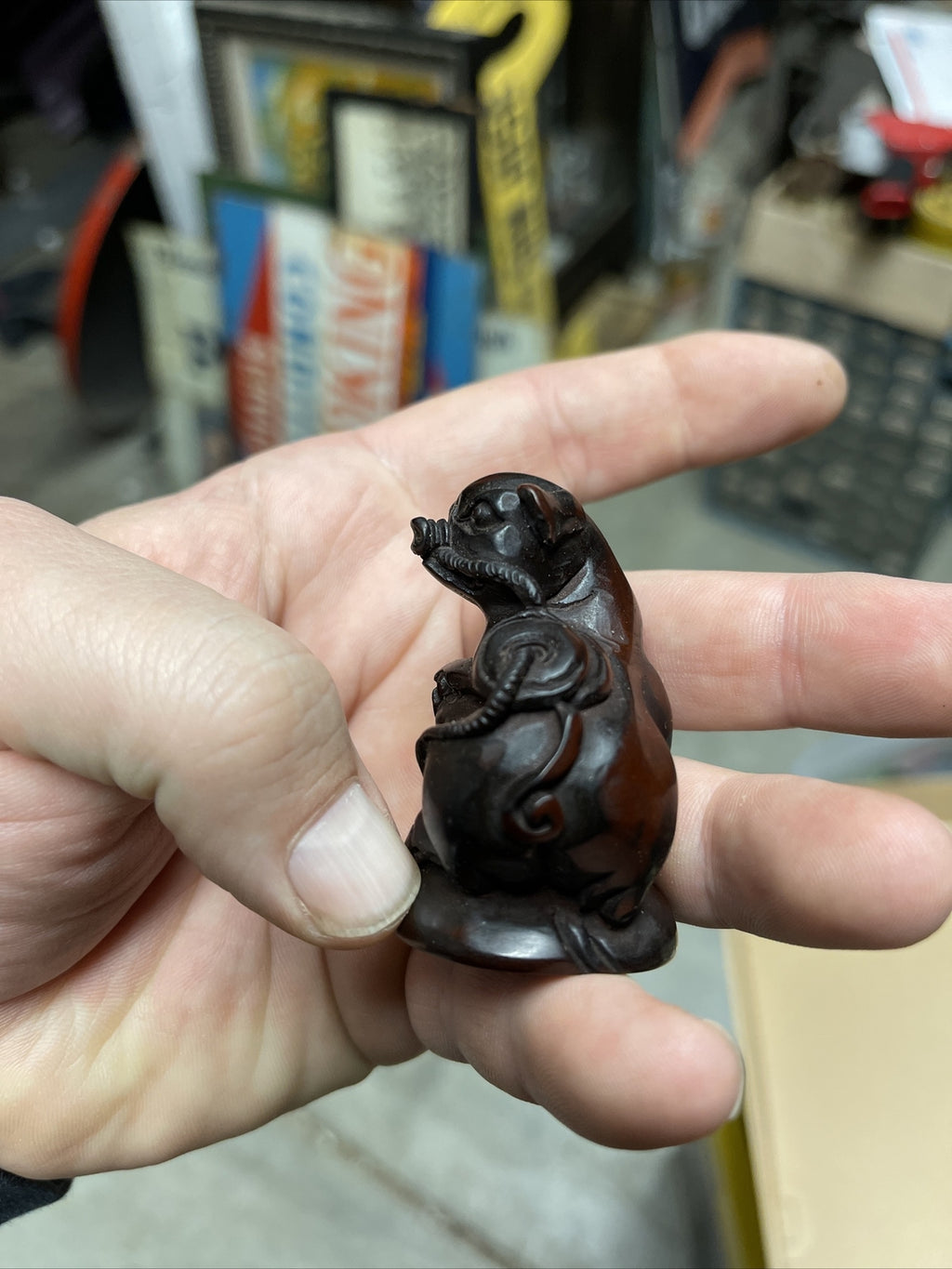 Vintage Zodiac + Buddha Figure Lot Asian Rosewood Red Resin Feng Shui Chinese2