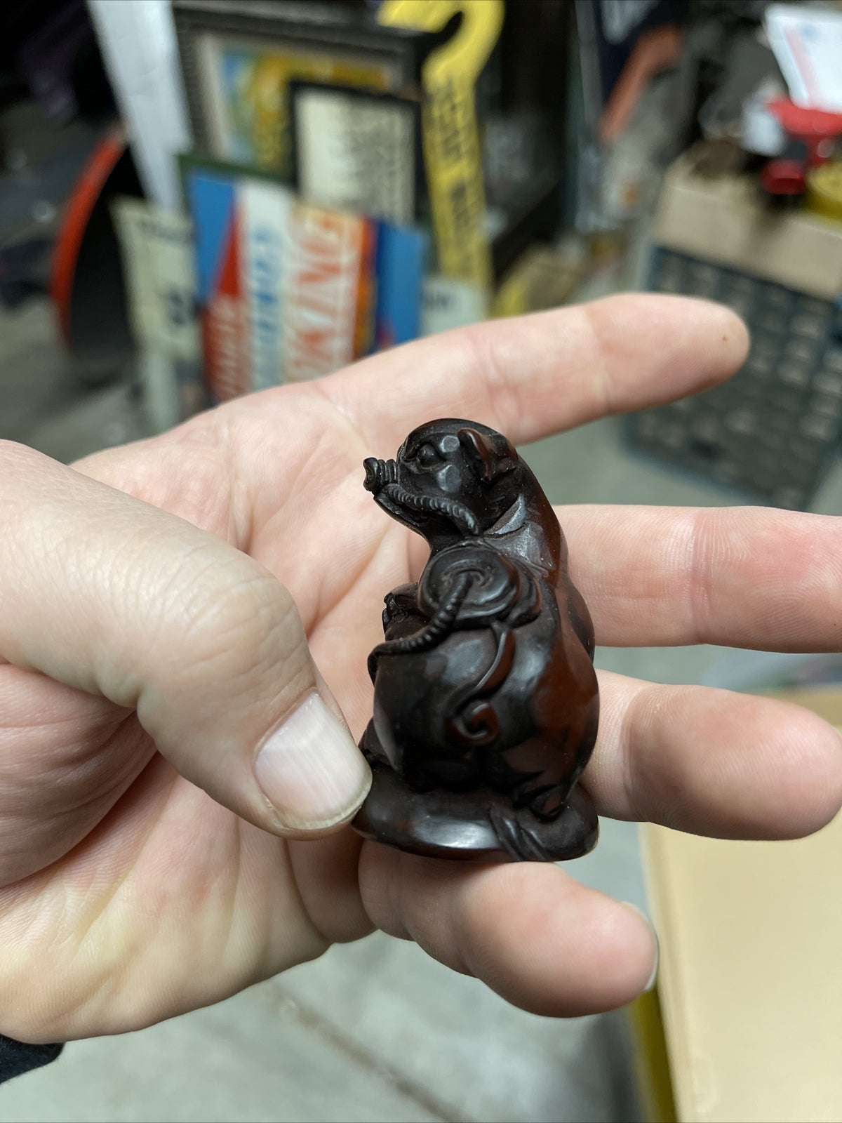 Vintage Zodiac + Buddha Figure Lot Asian Rosewood Red Resin Feng Shui Chinese2