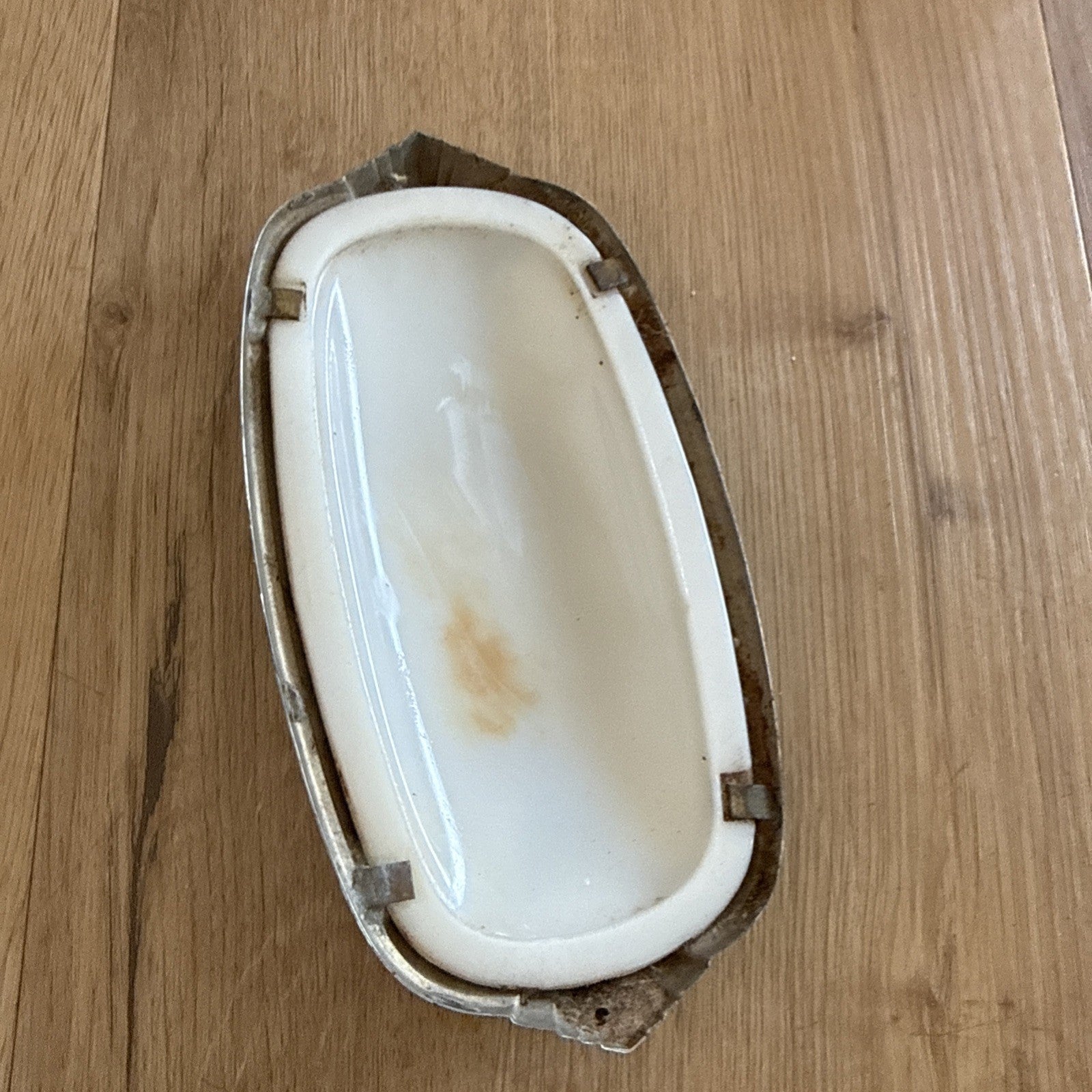 Vintage 1930/40's Buick Interior Dome Light Milk Glass Rat HotRod Art Deco Style6