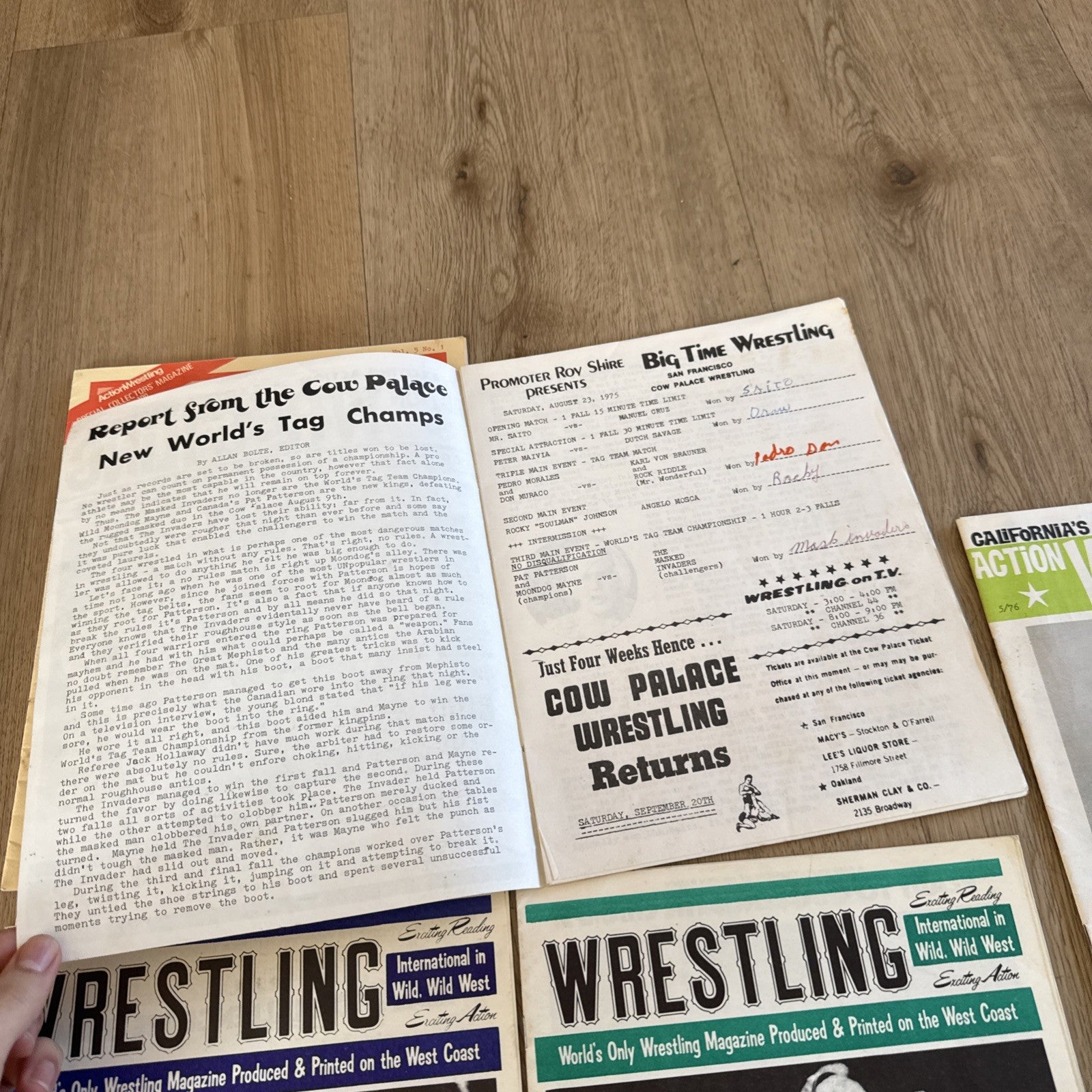 Lot of 5 Vintage 1960s-70s Wrestling Magazines Action Big Time Women Wrestlers9