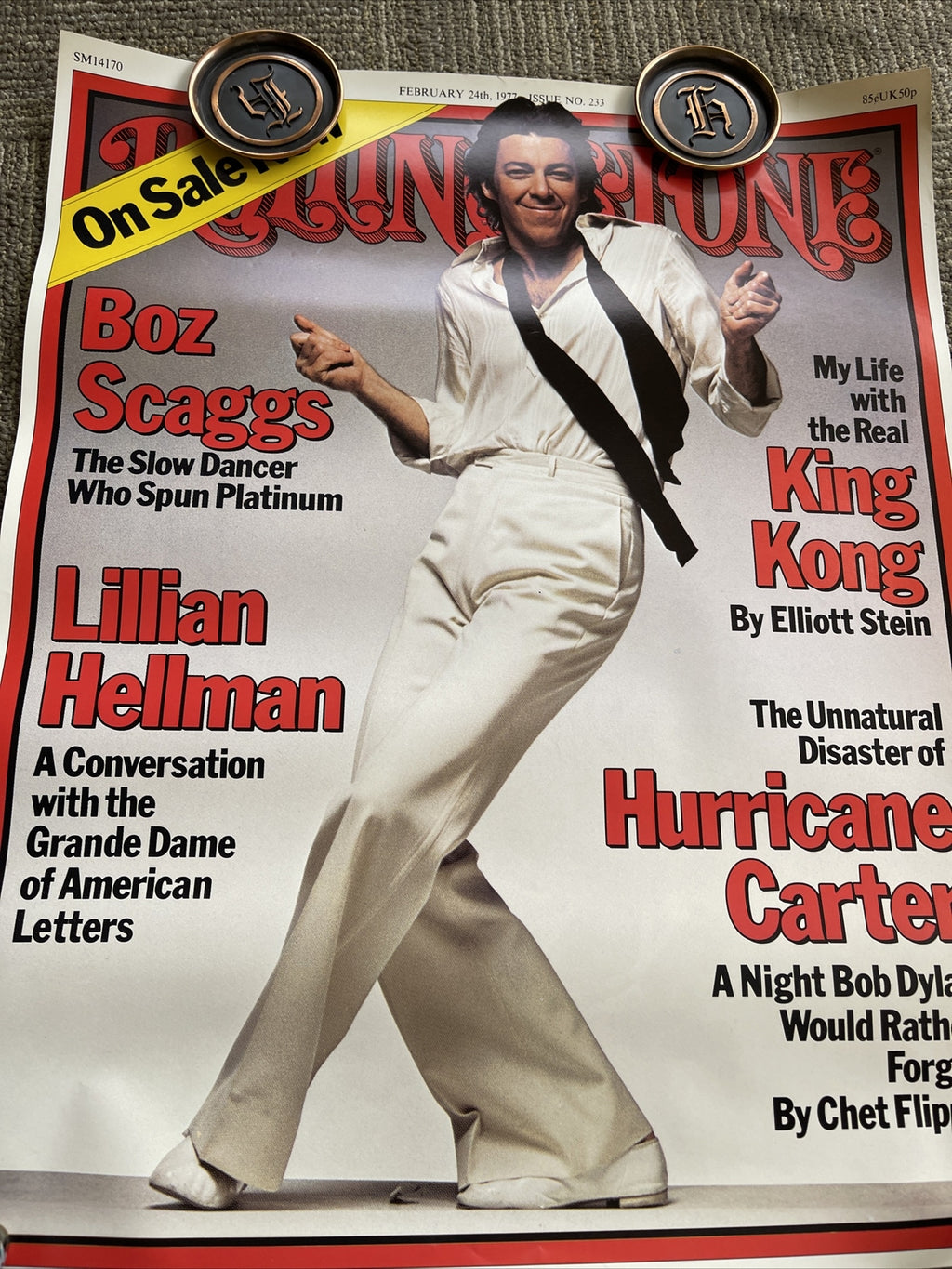 #156 1977 rolling stones magazine Boz Scaggs Promo Poster 22.5” x 18” original8