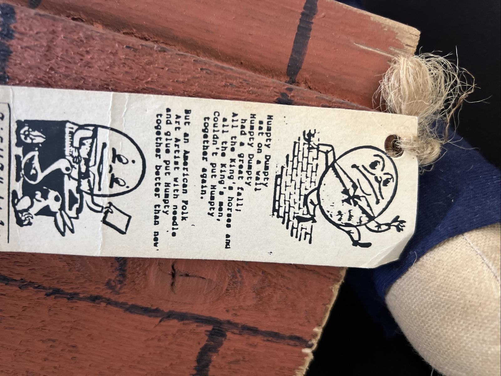 25” Vintage Rare Humpty Dumpty Americana Folk Art Doll  Handmade Great Condition4