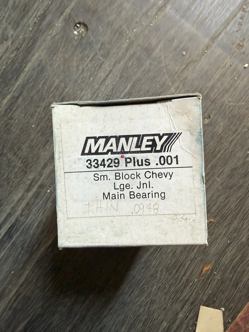 Manley 33429 Plus .001 SBC Small Block Chevy Large Journal Main Bearings Set0