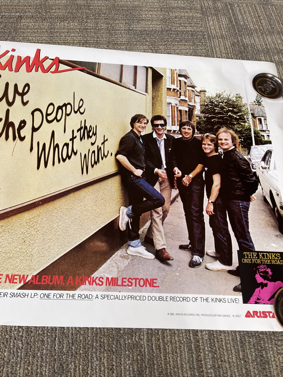 #148 1981 THE KINKS Record Store Promo Poster 24” X 34”5