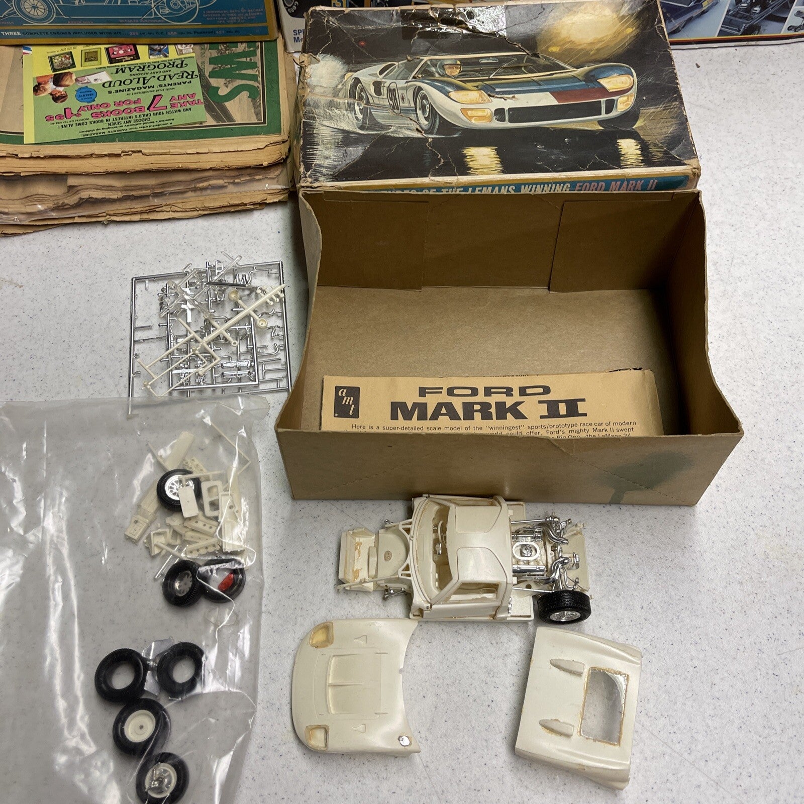 Original AMT Mark II Ford GT Lemans 1st Issue model kit For Parts0