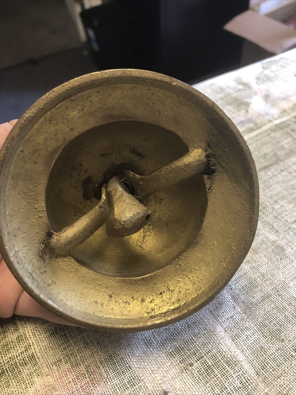 Vintage Bronze Bell Tabletop Push Bell Works1