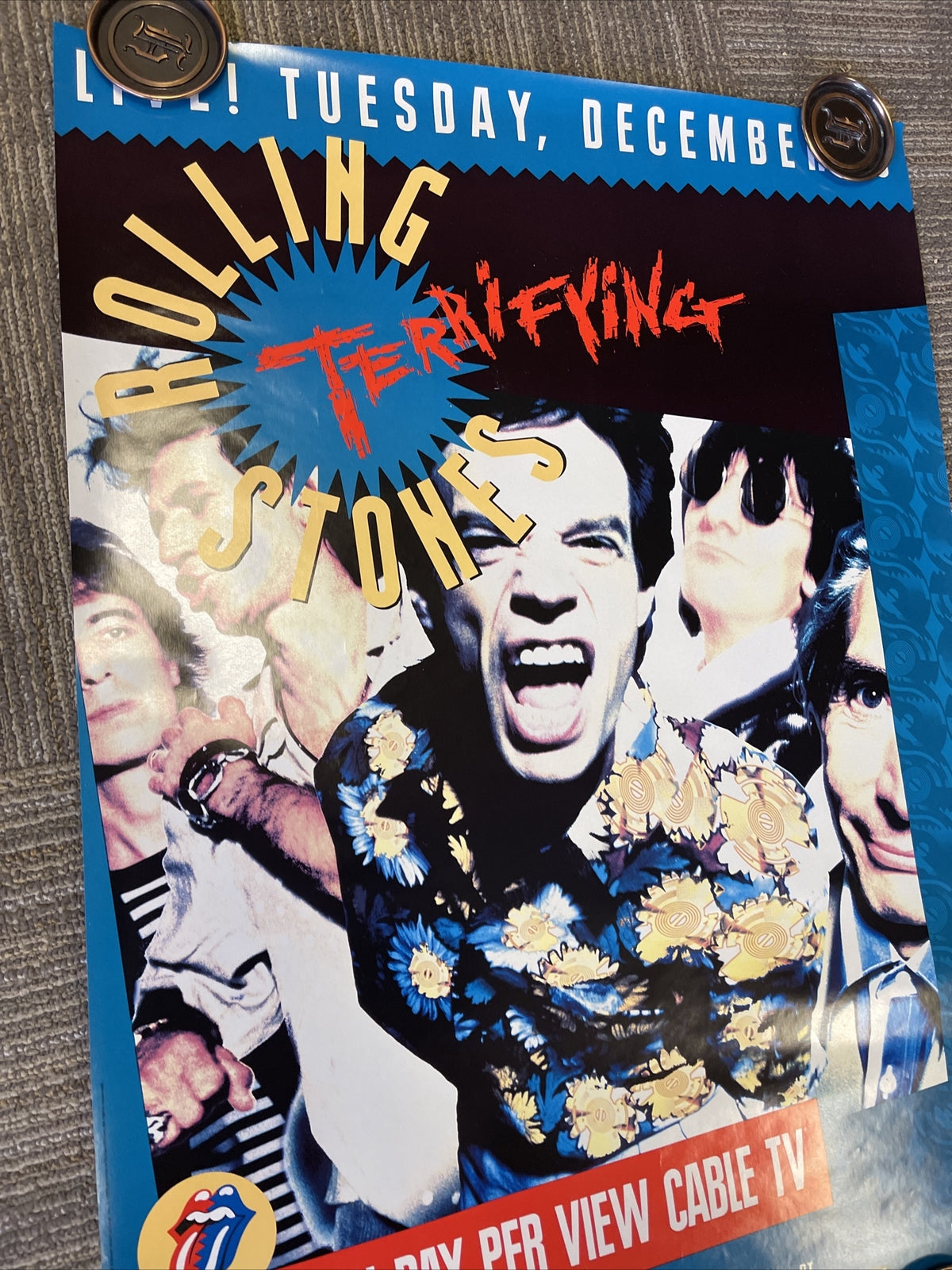 #162 1989 Rolling Stones “Terrifying”  MTV Record Store Promo Poster 23” X 33”6