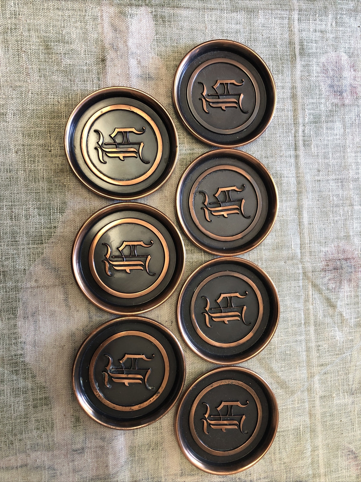 Vintage L.E. Mason Copper Coasters Lot Of 70