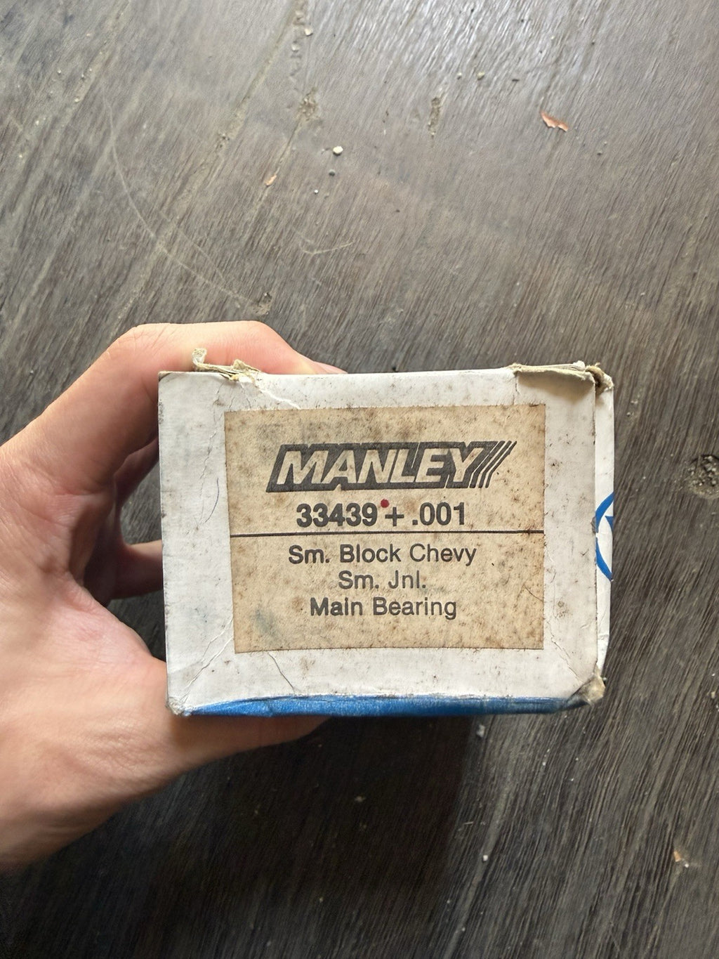 Manley 33439 +.001 Small Block Chevy SBC Small Journal Main Bearings Set0