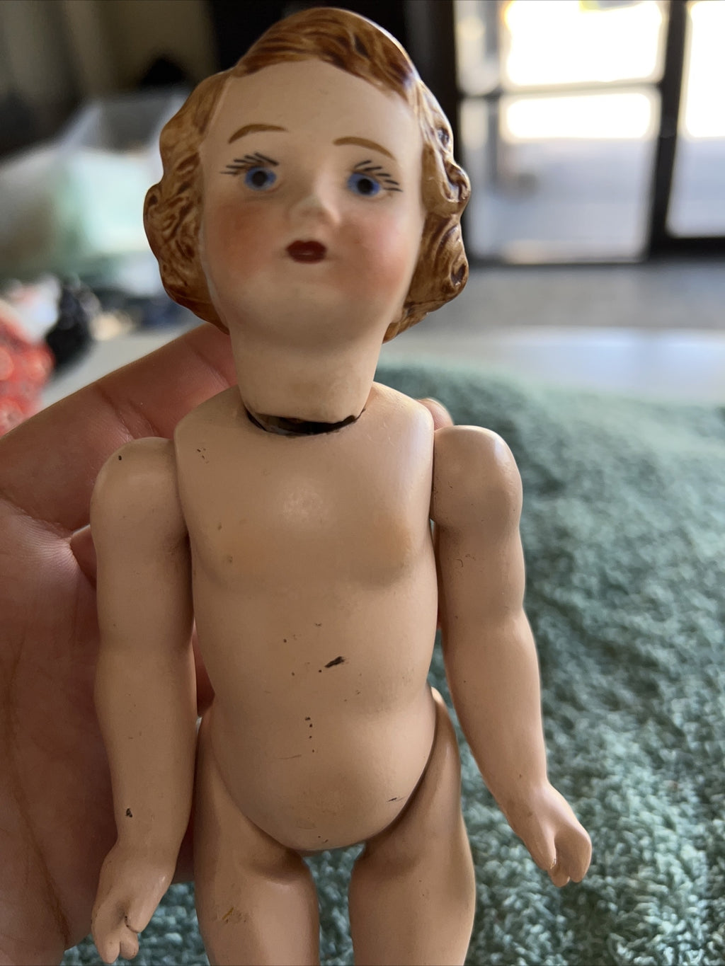 GERMAN DOLL BISQUE SOCKET HEAD MOLDED HAIR SIGN 312 8" TALL HEUBACH KOPPLESDORF7