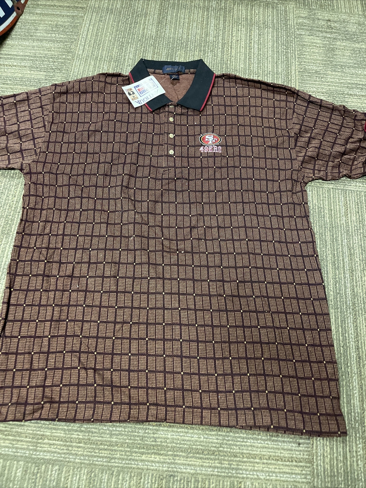 NOS VINTAGE San Francisco 49ers Men Polo Shirt XL Logo Embroidered Antigua0