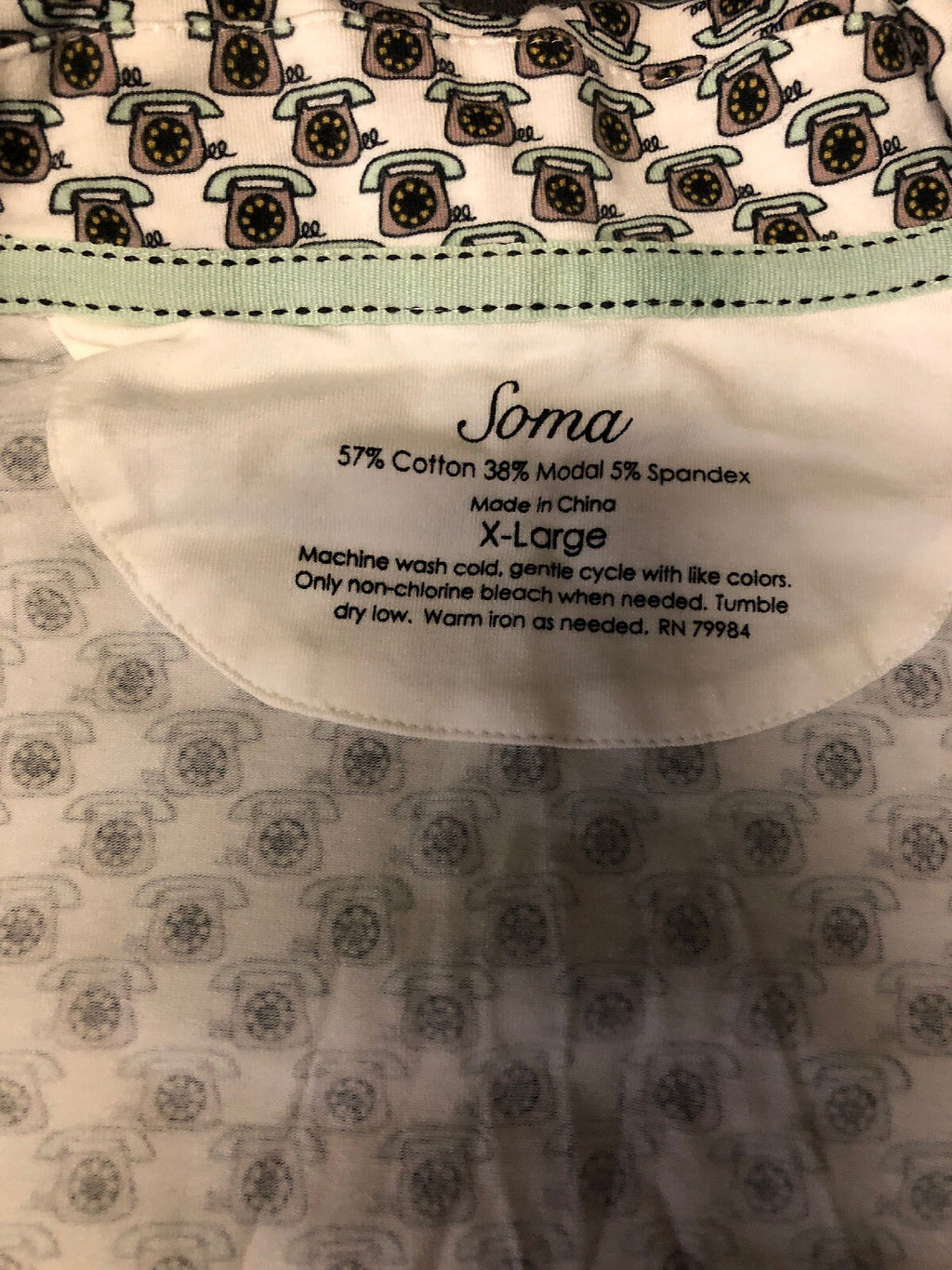 Soma Lightweight Stretch Lounge Sleep Pants, Women's XL Phone Design Crop1