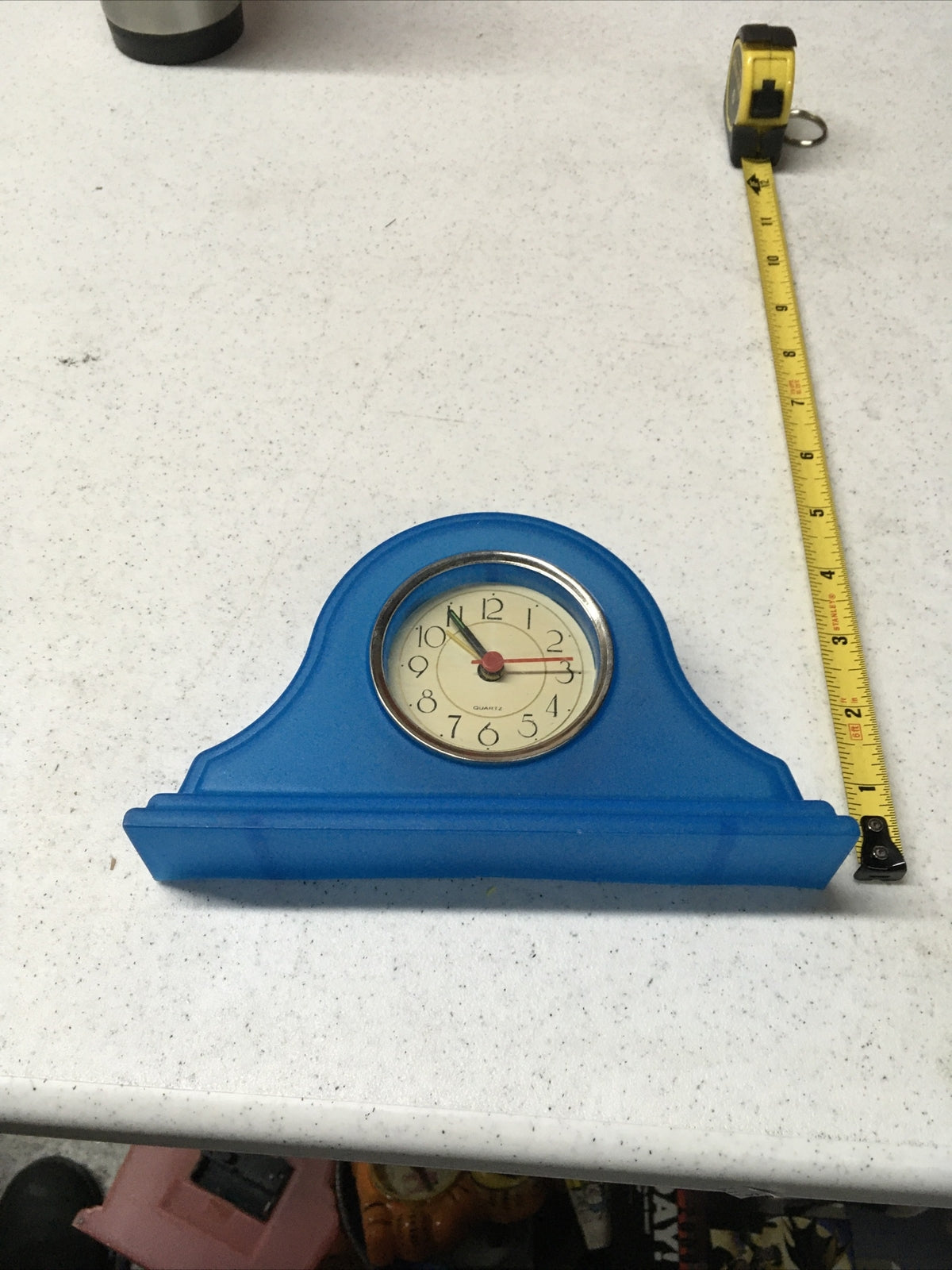 Vintage Blue Plastic 50s  Alarm Clock Untested Perfect For Kids, Kitchen,bedroom0