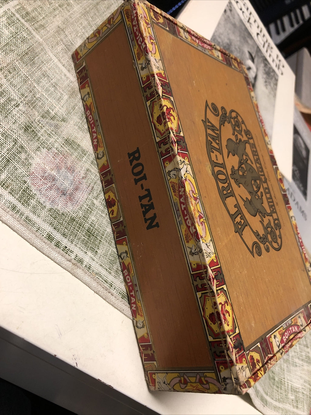 VINTAGE 1950S EL ROI-TAN 1898 PENNSYLVANUA CIGAR BOX CARDBOARD3