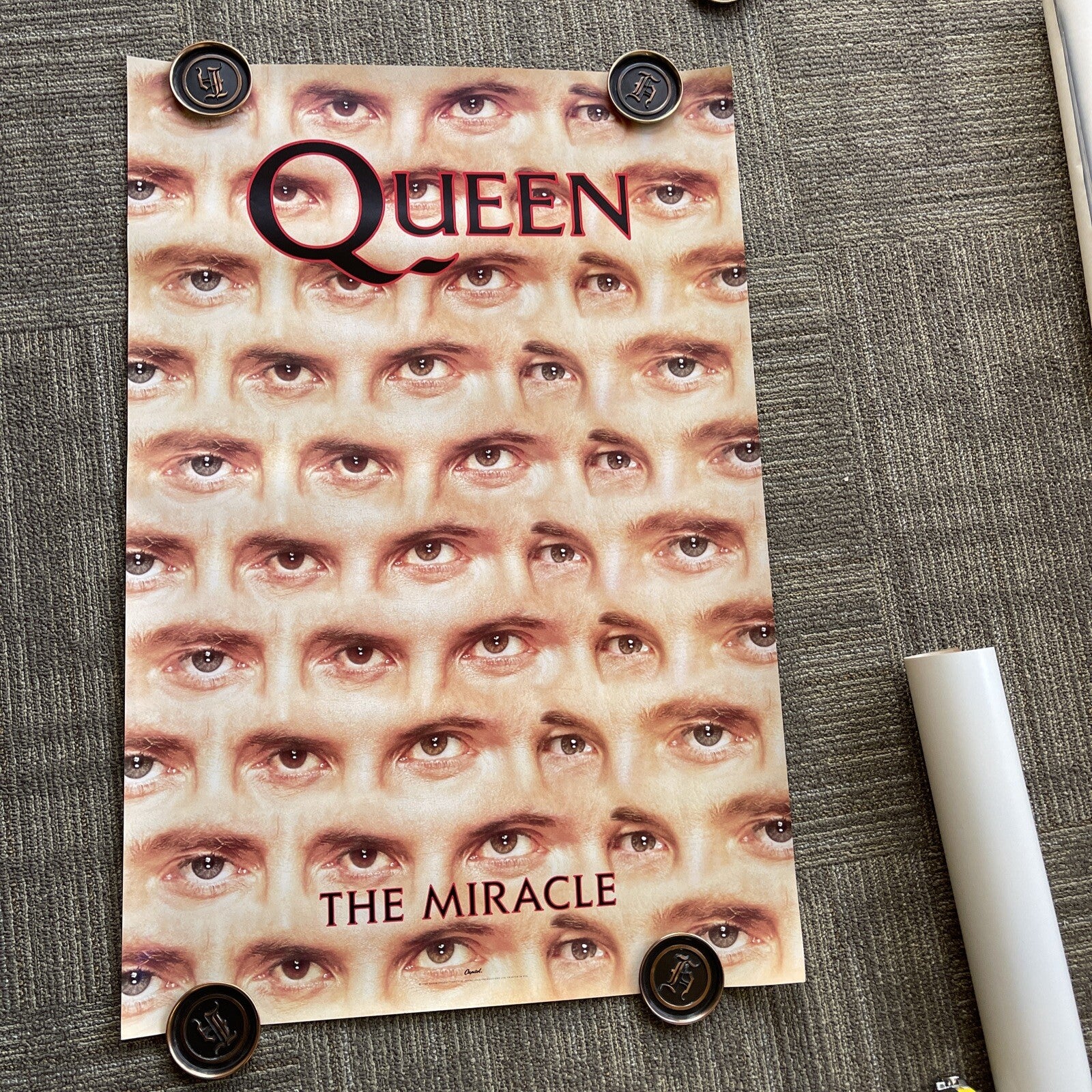 #143 1989 Queen The Miracle Record Promo Poster 36"  x 24" Rare NOT A REPRO0