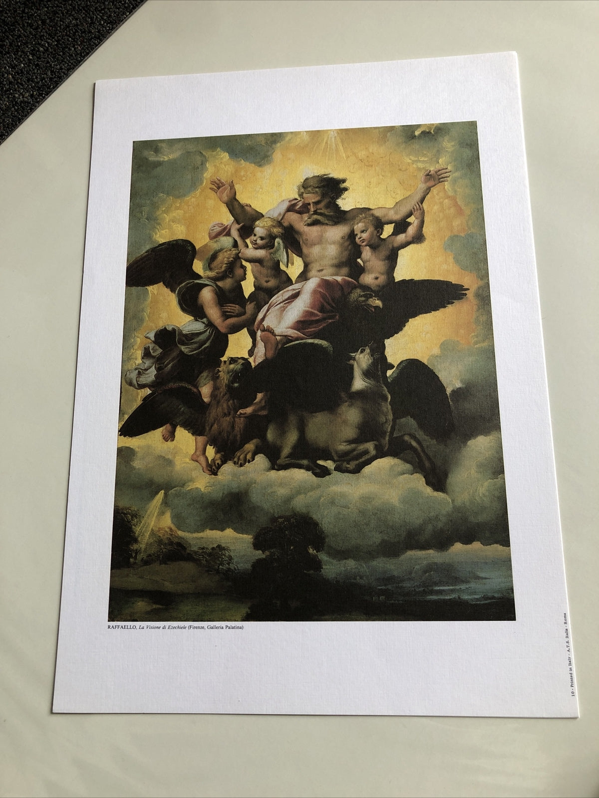 Raffaello La Visione Di Ezechiele Printed In Italy 19.5”x14”0