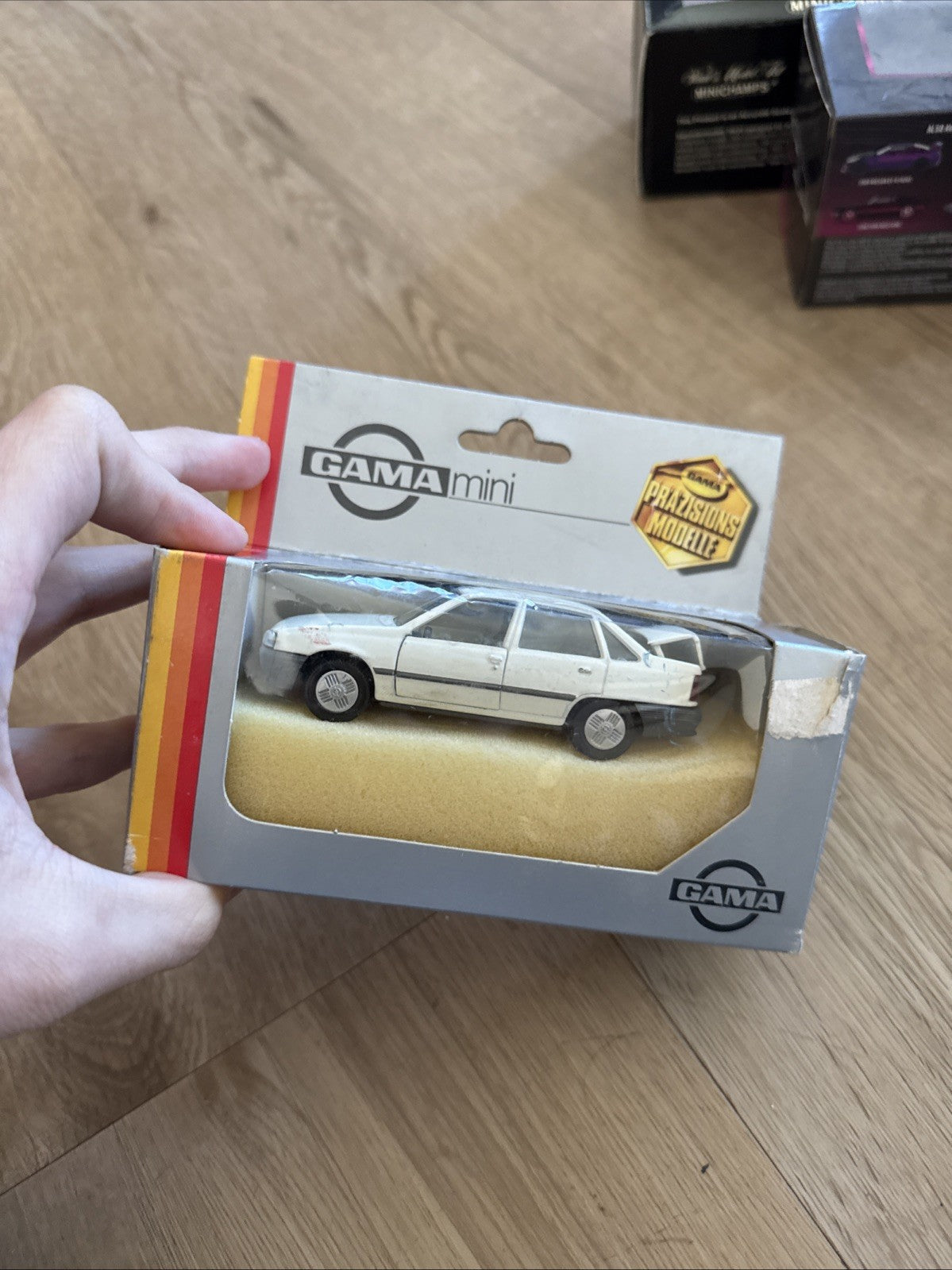 Gama Mini Opel Kadett E GLS Sedan 1:43 Diecast Model Car White New In Box7