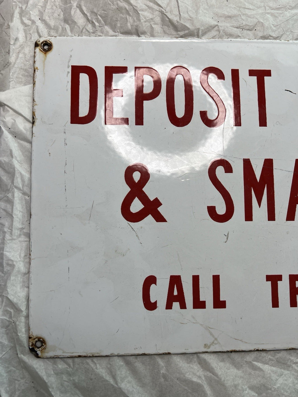 Vintage Porcelain Depot Clothing Shoes Small Housewares Sign 27x 101