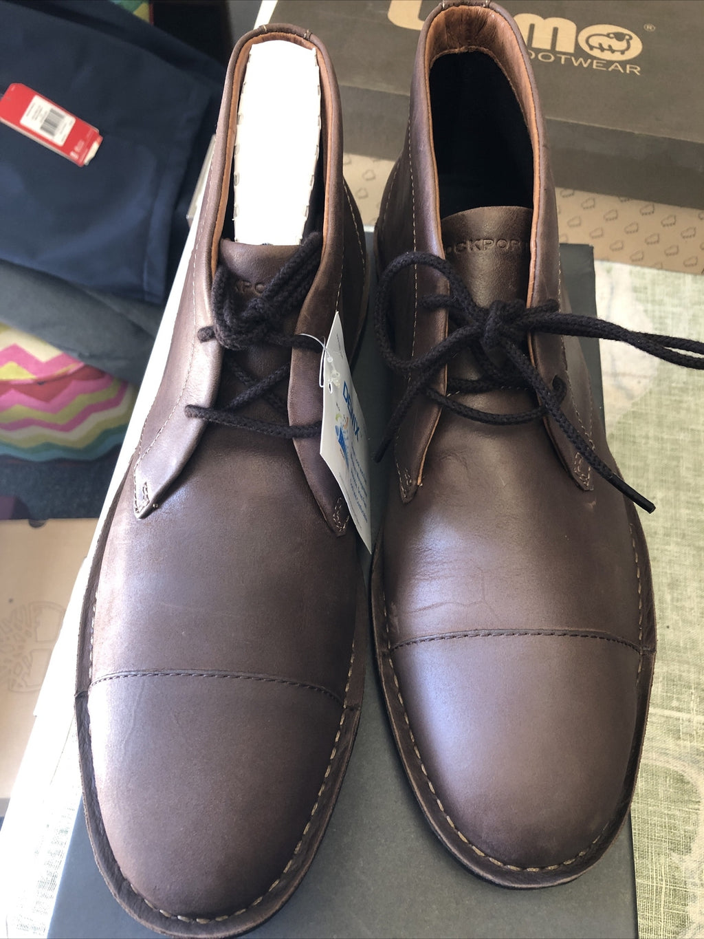 Rockport Trendworthy Brown Lace Up Boots Shoes Adiprene By Adidas Size 13M NOS2