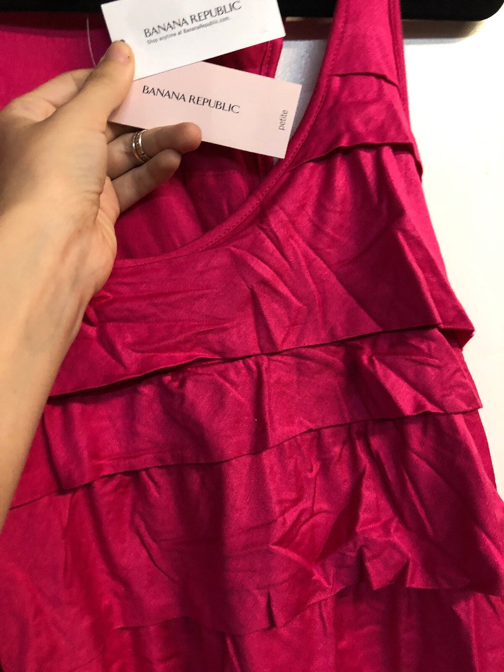 NWT Banana Republic Pink Ruffle Sleeveless Dress Sz S Small3