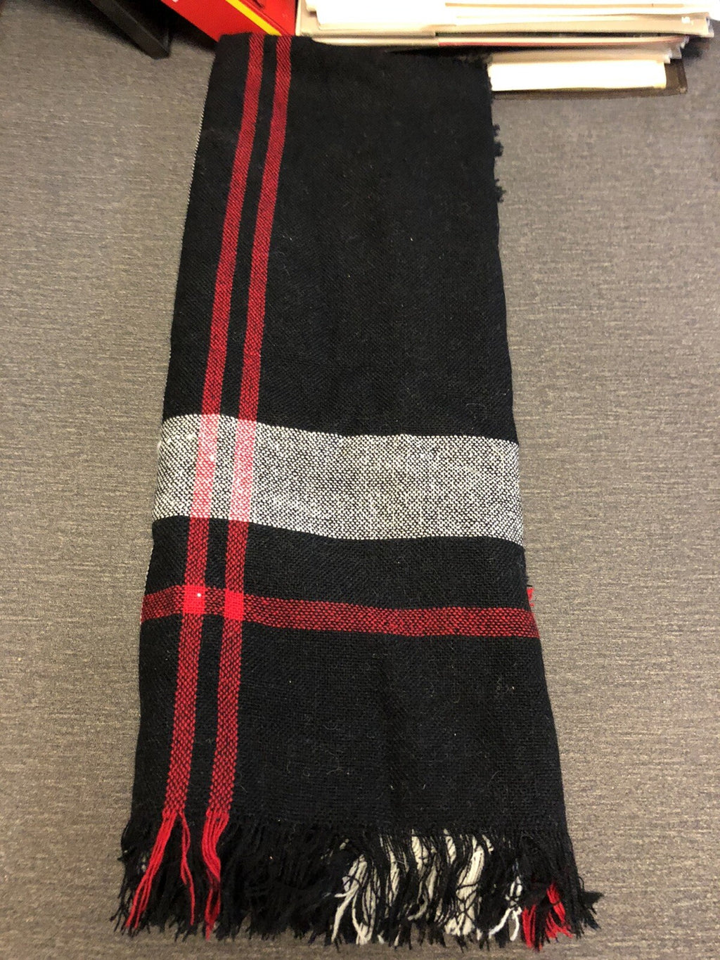 Lot 7 Winter Scarves Wool Acrylic Tartan Plaid Solid0