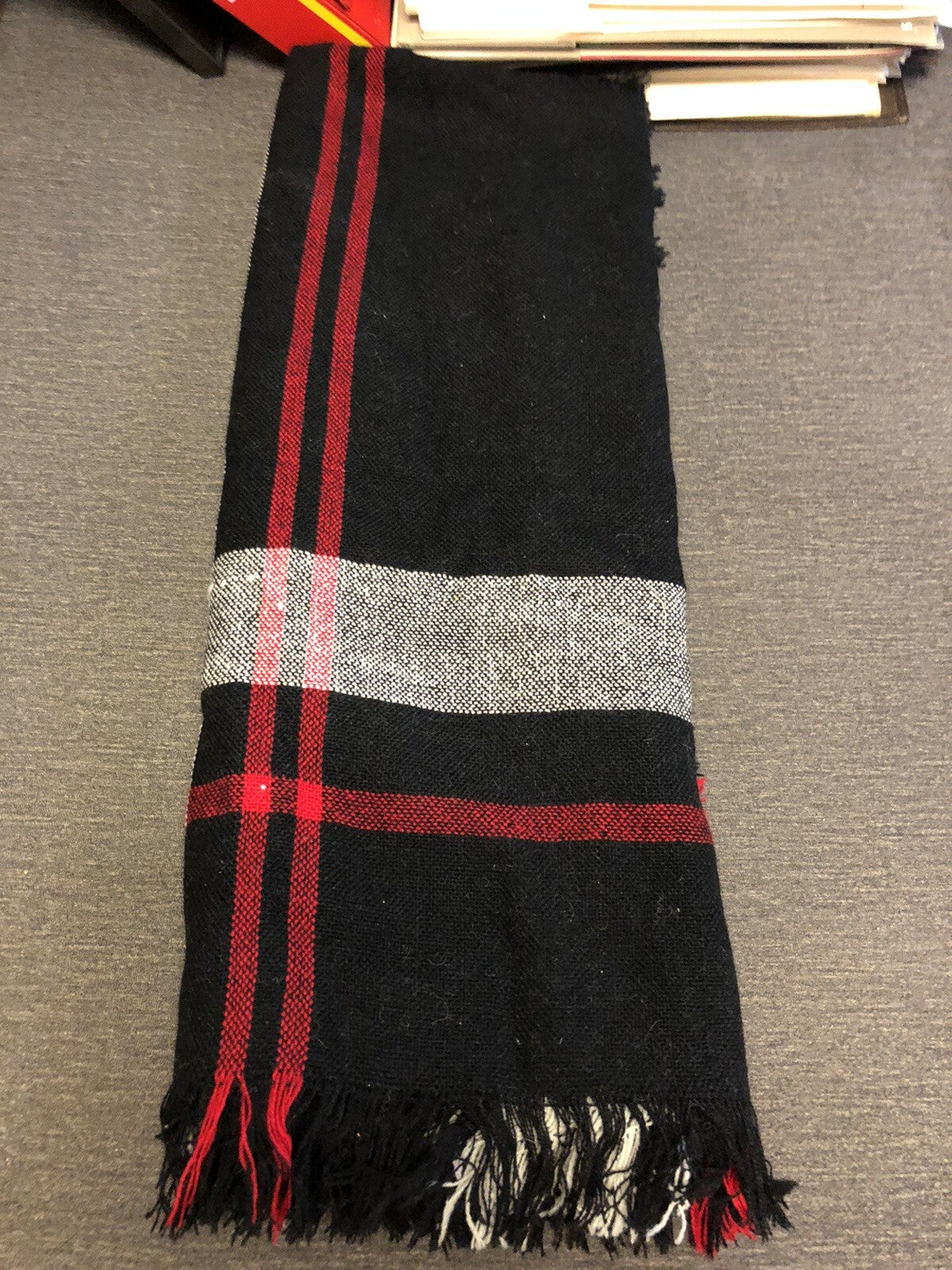 Lot 7 Winter Scarves Wool Acrylic Tartan Plaid Solid0