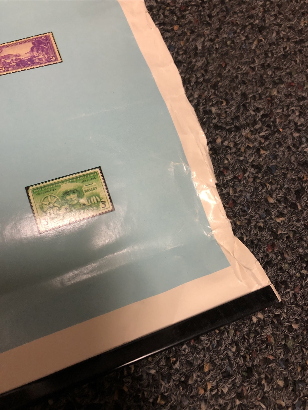 Stamp Map Of America Poster 36”X23”2