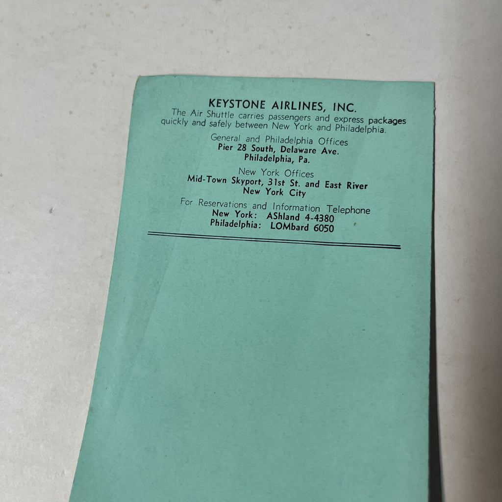 Keystone NY Philadelphia Oct 1936 AIRLINE TIMETABLE SCHEDULE Brochure flight Map1