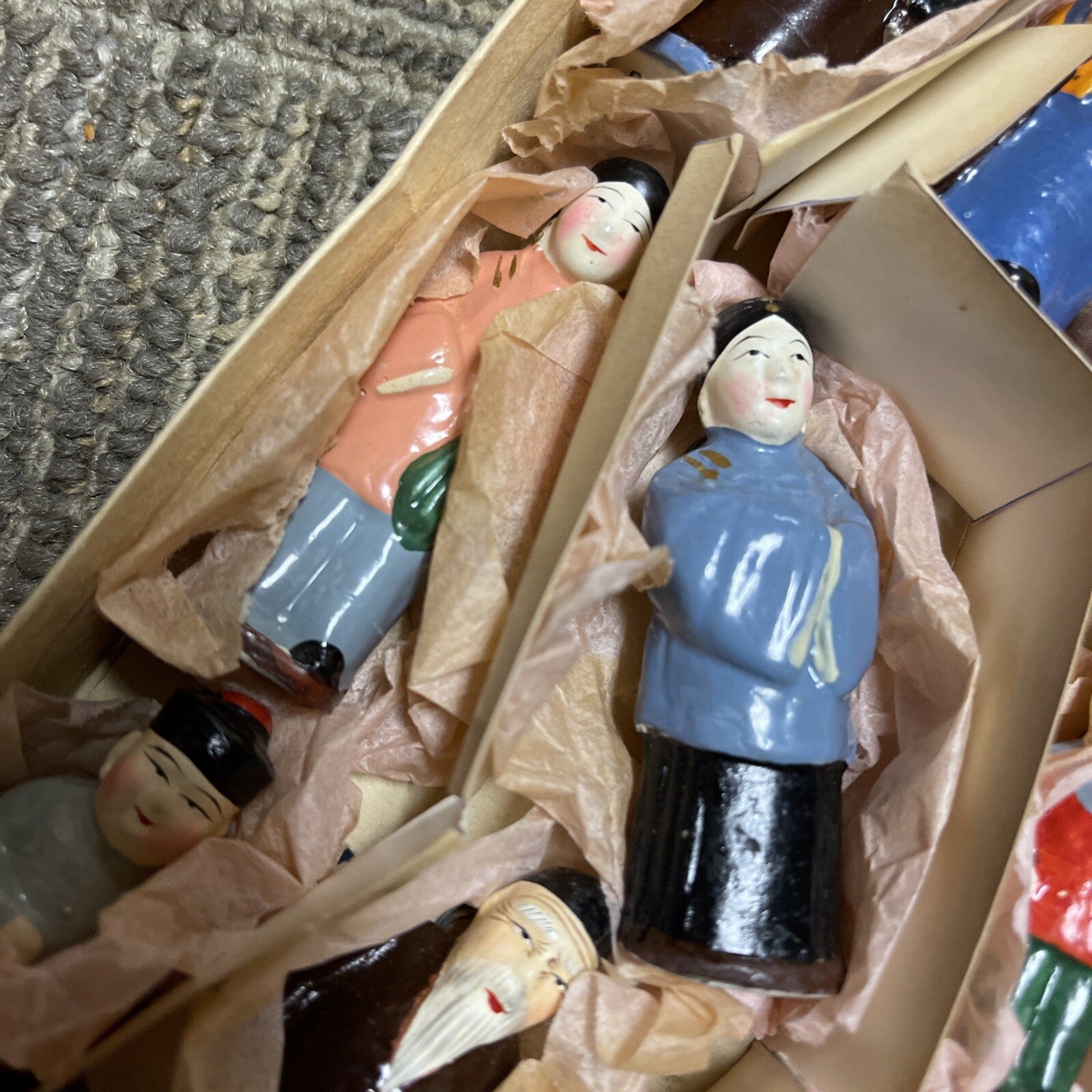 Vintage Chinese Porcelain Figure set. 12 figures approx 2”3