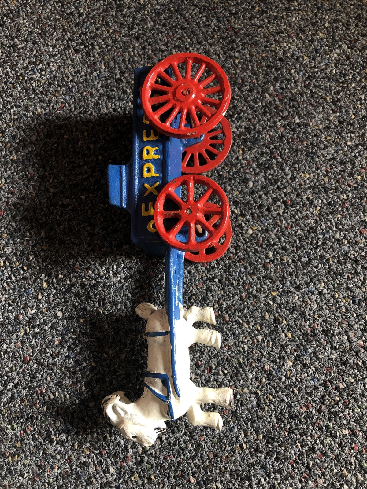Vintage Toy Cast Iron Express Wagon Cart Pulled By A Goat1