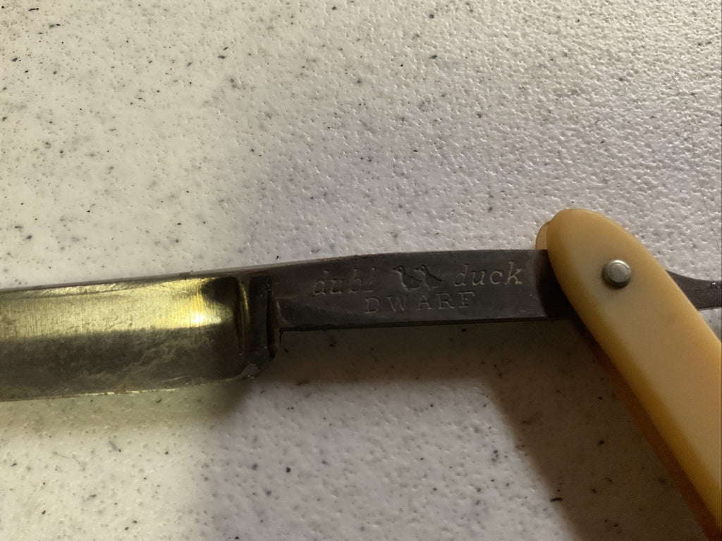 Vintage Antique Pearl Duck Dubl Duck Dwarf Straight Razor4
