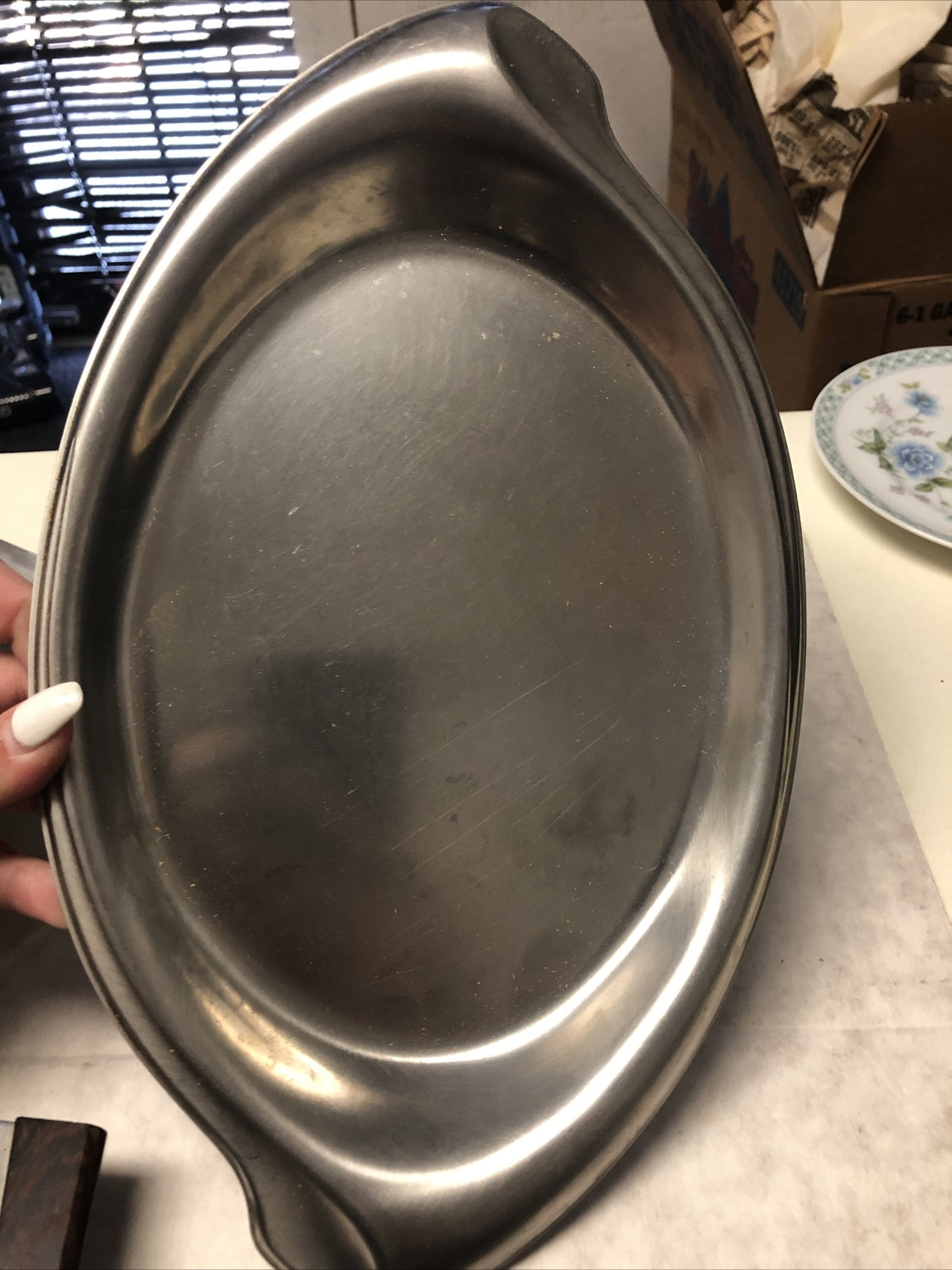 Lot Of 5 Stainless Steel Serving Trays Mixed Lot See Pictures For Measurements6