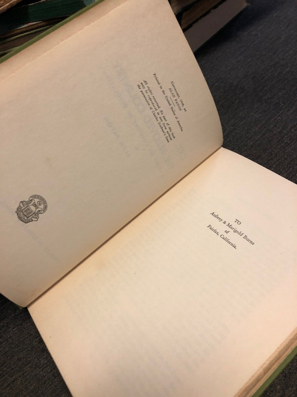 1st Edition Cry The Beloved Country:Story of Comfort in Desolation-by Alan Paton7
