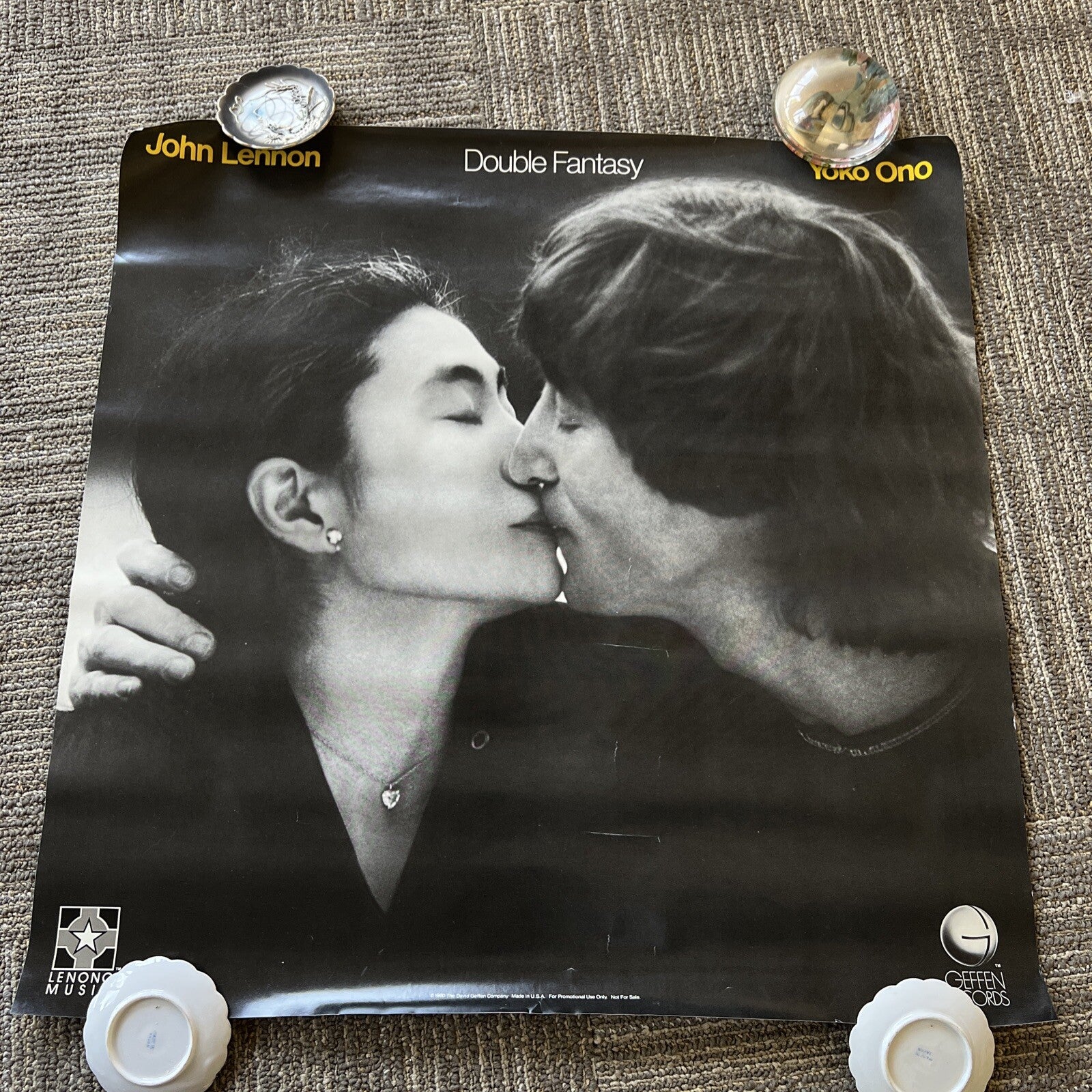 John Lennon and Yoko Ono Double Fantasy 1980 Geffen Records Promo Poster #250
