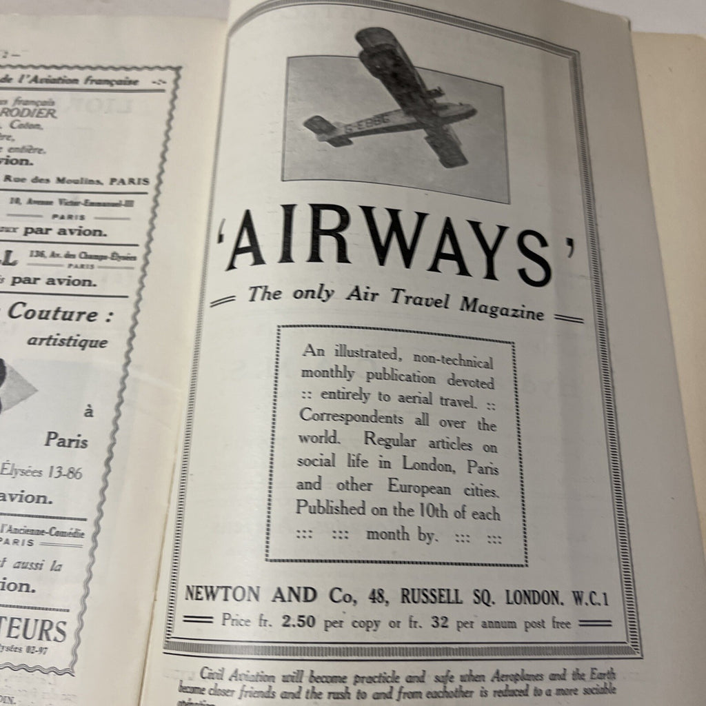 1924 Imperial Air Union AIRLINE TIMETABLE &  Aviation Guide Book In One Rare!!7